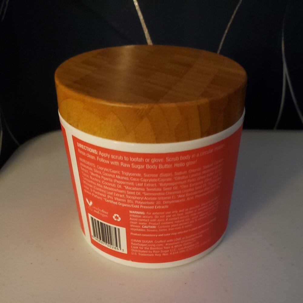Raw Sugar Scrub Watermelon Fresh Mint 15oz Exfoliation Healthy Skincare New - Picture 2 of 4